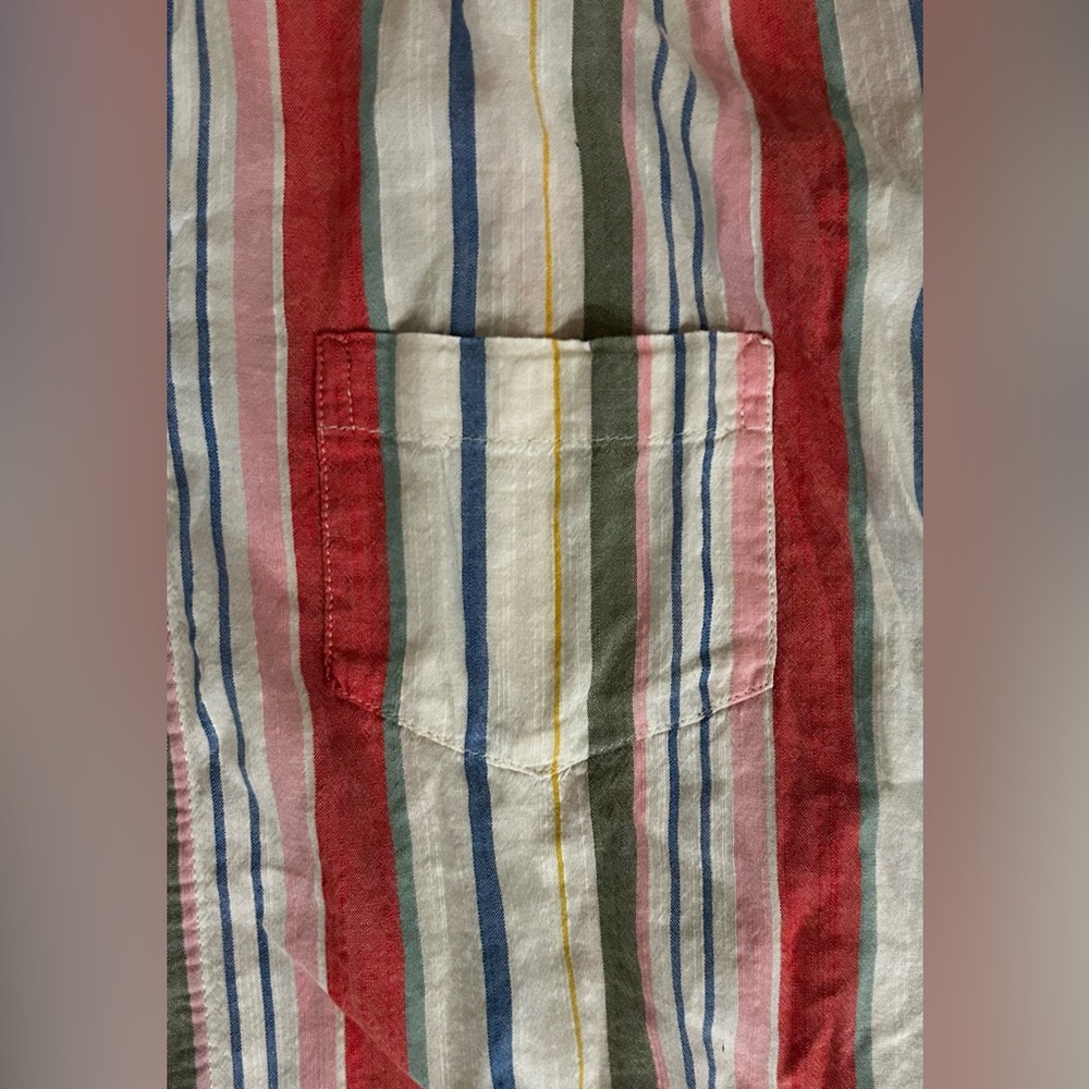 Old Navy Pastel Striped Button Down Shirt | Sleeveless W/ Knot |Size Large| EUC - Picture 2 of 6